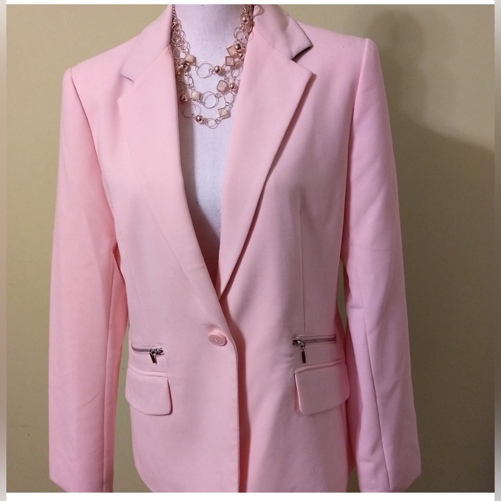 NY&Co pink single button jacket size 14